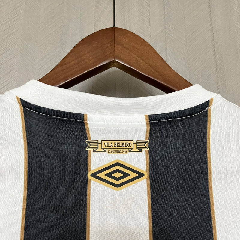 Camisa Santos Away II 2024/25 Torcedor Masculina branca com detalhes em preto