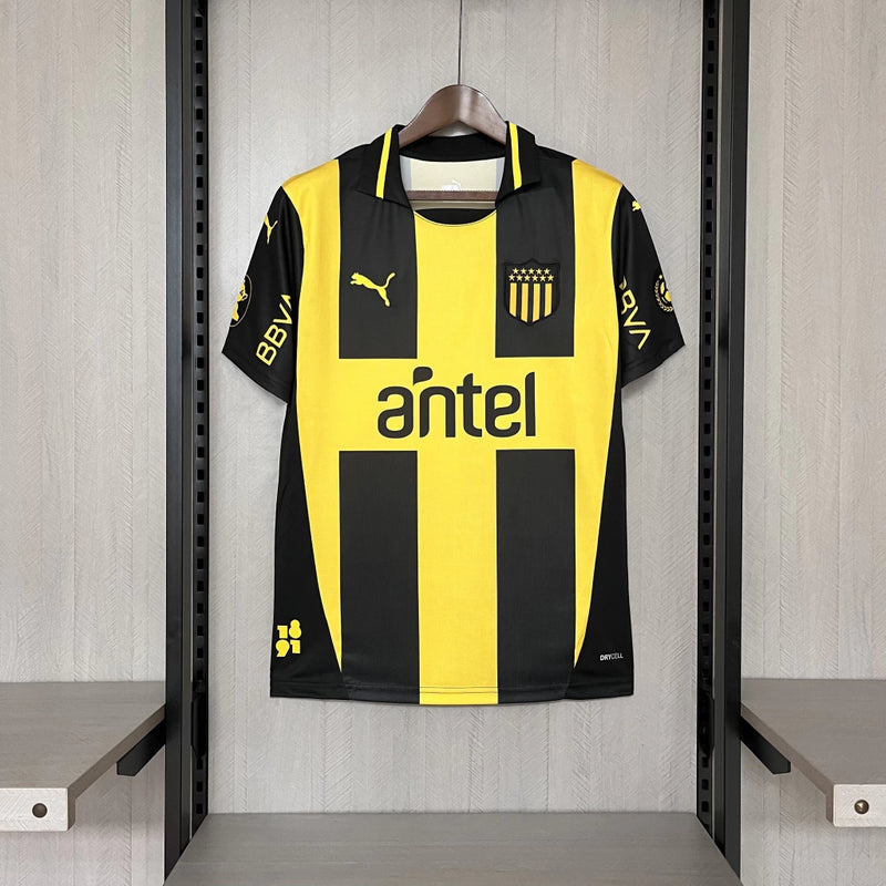 Camisa Peñarol Home I 2025/26 Torcedor Masculina Amarela e Preta, uniforme clássico, futebol uruguaio, escudo bordado, conforto, estilo e tradição para torcedores"