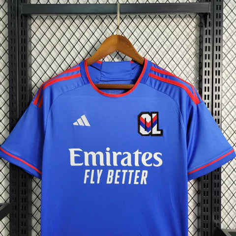 Camisa Olympique Lyon Away II 2023/24 Adidas Torcedor Masculina - Azul