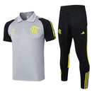 Kit Treino Flamengo 2024/25 Polo Torcedor Masculina - cinza
