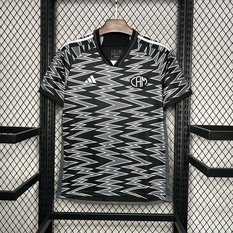 Camisa Atlético Mineiro Third III 2024/25 Adidas Torcedor Masculina oficial, preta e branca, modelo adulto com escudo do Galo e tecnologia AEROREADY