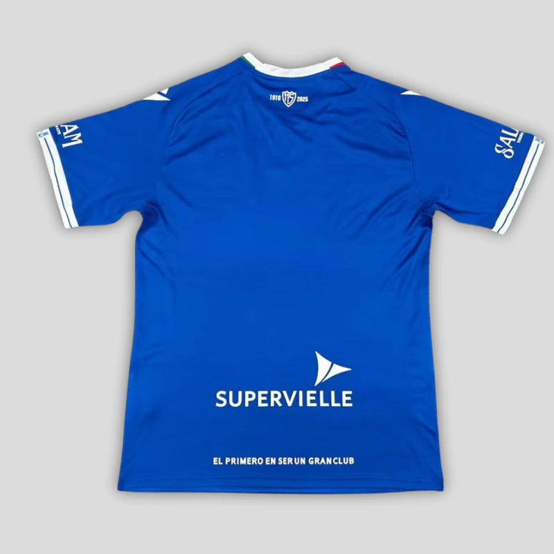 Camisa Vélez Sarsfield Away II 2024/25 Torcedor Masculina azul, modelo de torcedor com escudo estampado, tecido leve e respirável, ideal para jogos, coleção e uso casual.