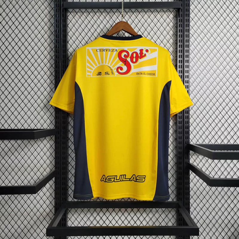 Camisa Club América Home I 2000/01 Nike Retrô Masculina Amarela, uniforme histórico anos 2000, futebol mexicano, coleção retrô das Águias"