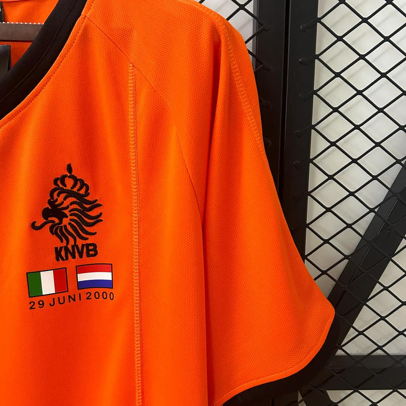 Camisa Holanda Retrô Home 2000 Torcedor Masculina - laranja
