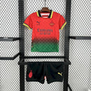 Kit Infantil Milan x Off White 2025/26 Puma – Camisa e shorts em design exclusivo preto e vermelho para jovens torcedores