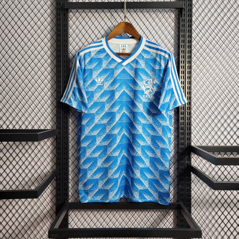 Camisa Retro Holanda II - 1988 Torcedor masculina - azul