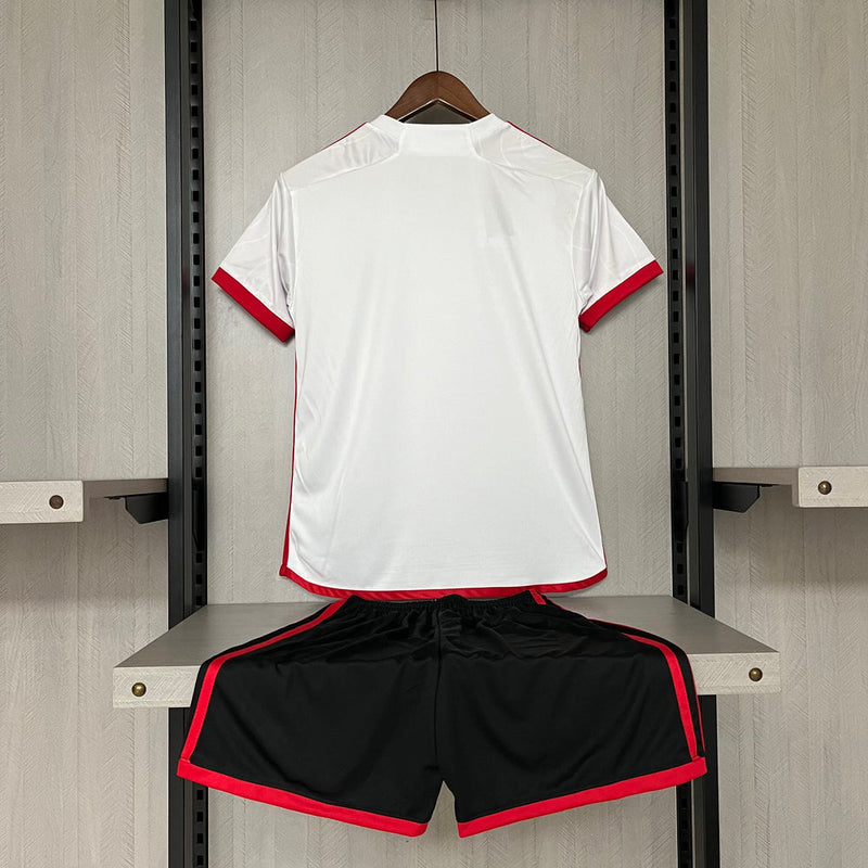 Kit Infantil Flamengo away II 2024/25  Torcedor Adidas - Branco