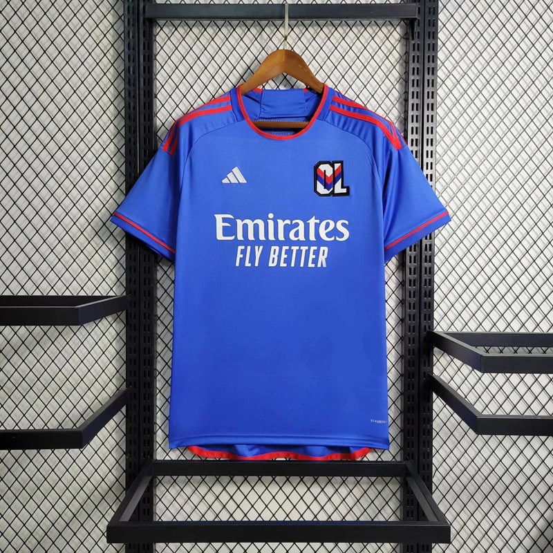 Camisa Olympique Lyon Away II 2023/24 Adidas Torcedor Masculina - Azul