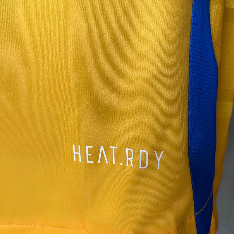 Camisa Tigres Home I 2024/25 Adidas Jogador Masculina Amarela, uniforme de jogador, escudo bordado, tecido Climalite, performance e conforto para treinos e partidas"