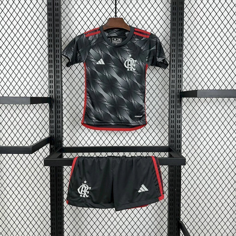 kit infantil flamengo third 2024 25 adidas - uniforme torcedor para crianças