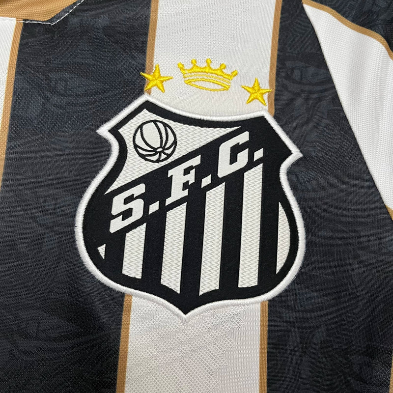 Camisa Santos Away II 2024/25 Torcedor Masculina branca com detalhes em preto