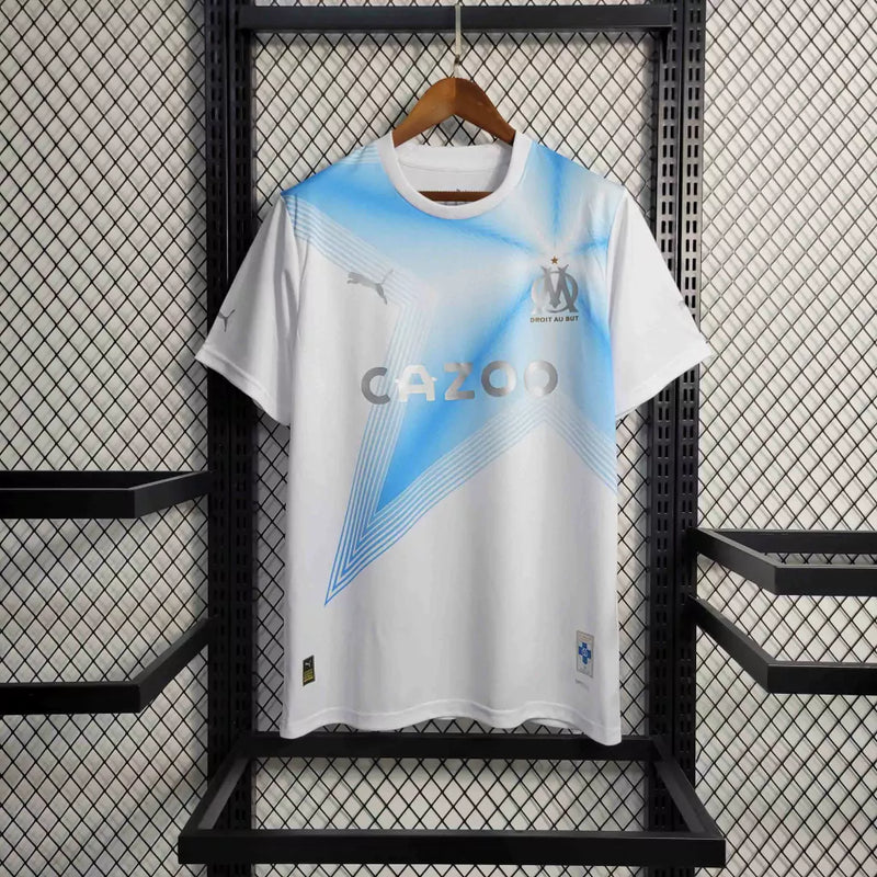 Camisa Olympique Marseille Comemorativa 2023 torcedor Masculina Branca