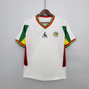 Camisa Senegal Away 2002 2003 retrô masculina branca reserva seleção africana Copa do Mundo uniforme clássico de futebol anos 2000