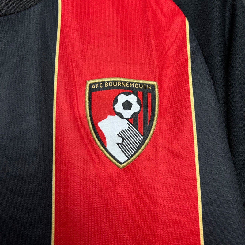 Camisa Bournemouth I - 2024/25 Torcedor Masculina - preta/vermelha