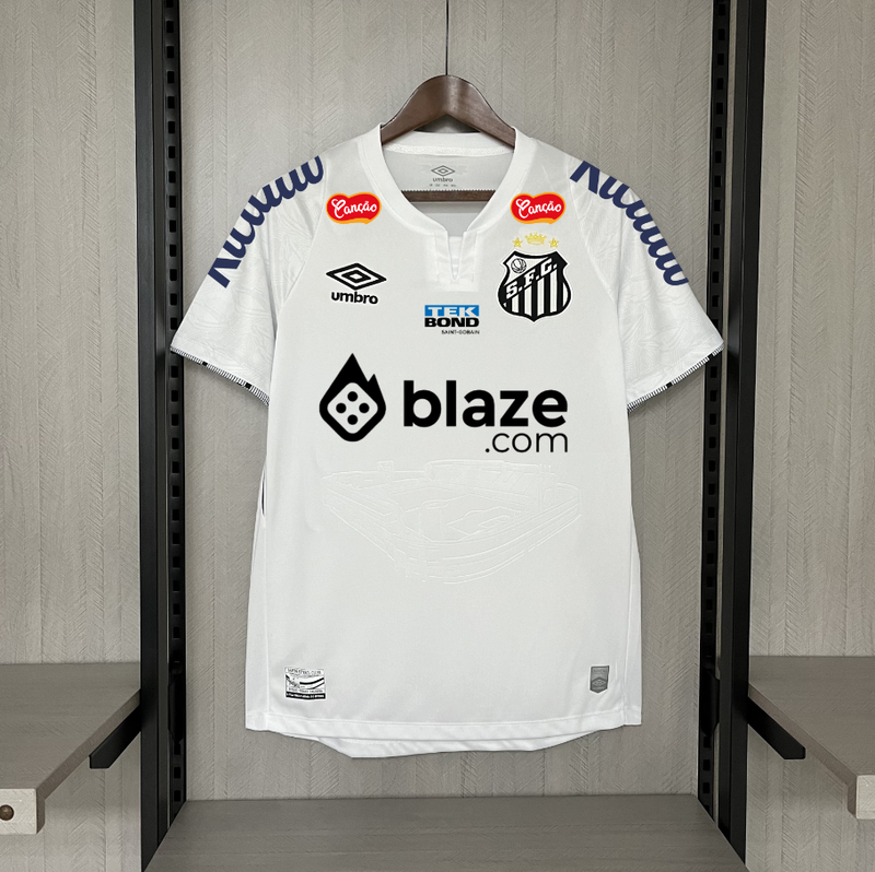 Camisa Santos I Home 2024/25 branca (Com todos patrocinadores)