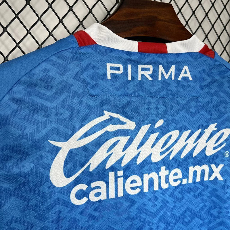 Camisa Cruz Azul Home I 2024/25 Pirma Torcedor Masculina Azul, uniforme tradicional, futebol mexicano, escudo do Cruz Azul, conforto e estilo para torcedores"