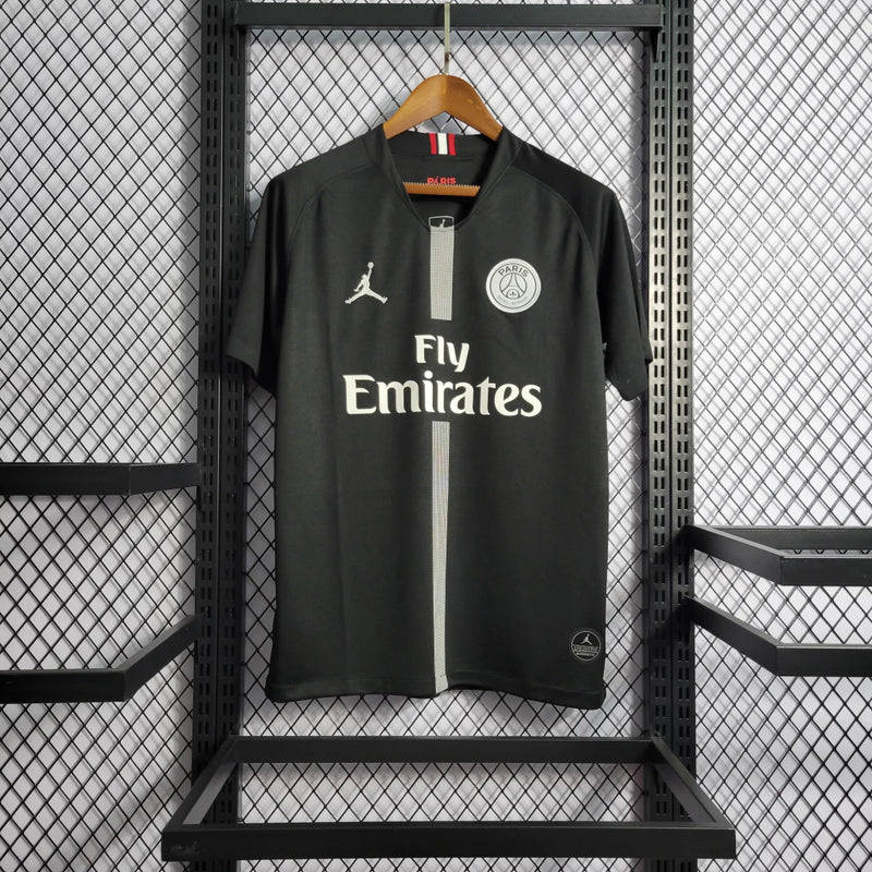 Camisa PSG Retro 2018/19 Jordan Edição Champions League, Torcedor masculina  Preta