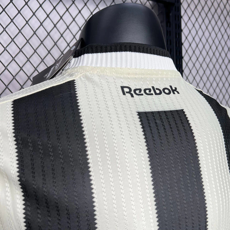 Camisa Botafogo Home 2024/25 Jogador Masculina Adidas oficial preta e branca com escudo bordado e listras verticais