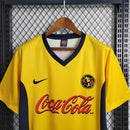 Camisa Club América Home I 2000/01 Nike Retrô Masculina Amarela, uniforme histórico anos 2000, futebol mexicano, coleção retrô das Águias"