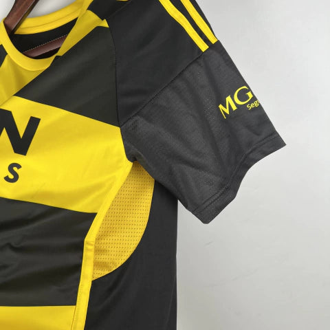 Camisa Real Zaragoza Away II 2023/24 Adidas Torcedor Masculina - Preta e Amarela