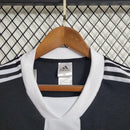 Camisa Alemanha Três-Quartos Icon 2022/23 Adidas Torcedor Masculina preta com detalhes em branco e cinza, corte três-quartos, tecido leve e respirável – perfeita para torcedores, treinos e uso casual.