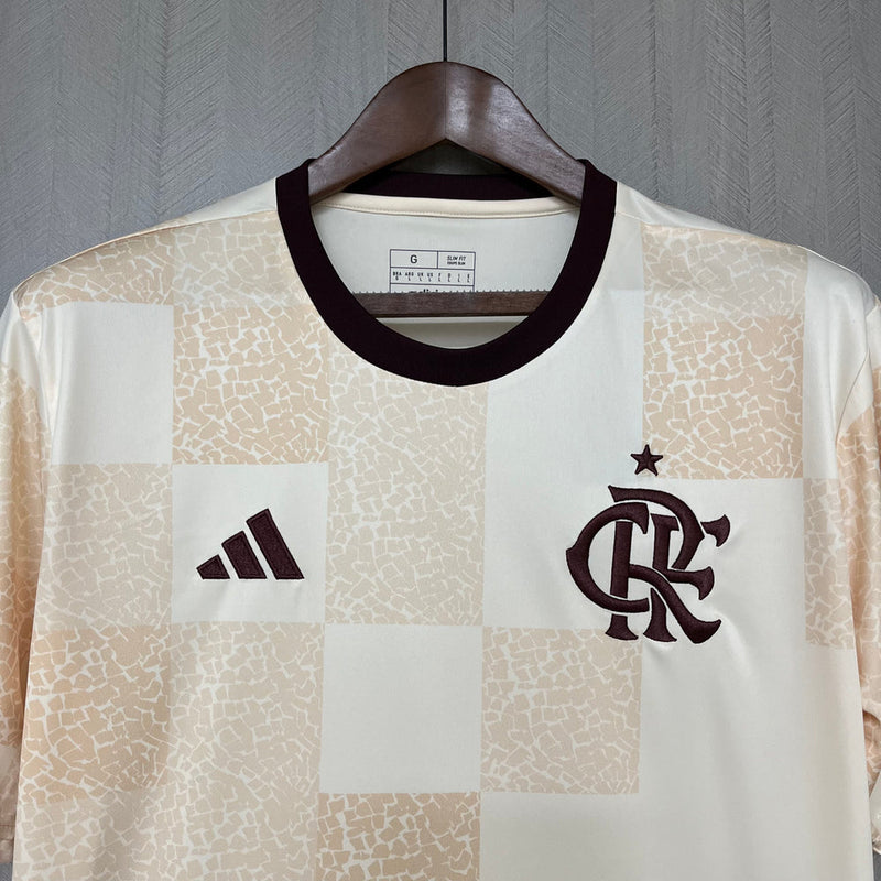 Camisa flamengo Pré Jogo 2024/25 Adidas Torcedor Masculina - bege