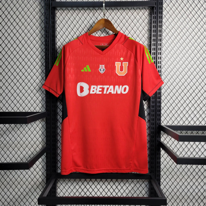Camisa Universidad de Chile Goleiro 2023/24 Adidas Torcedor Masculina Vermelha, uniforme goleiro La U, camiseta torcida masculina Chile, camisa futebol torcedor, kit torcedor Universidad de Chile, camiseta goleiro colecionador, camisa de jogo Adidas La 