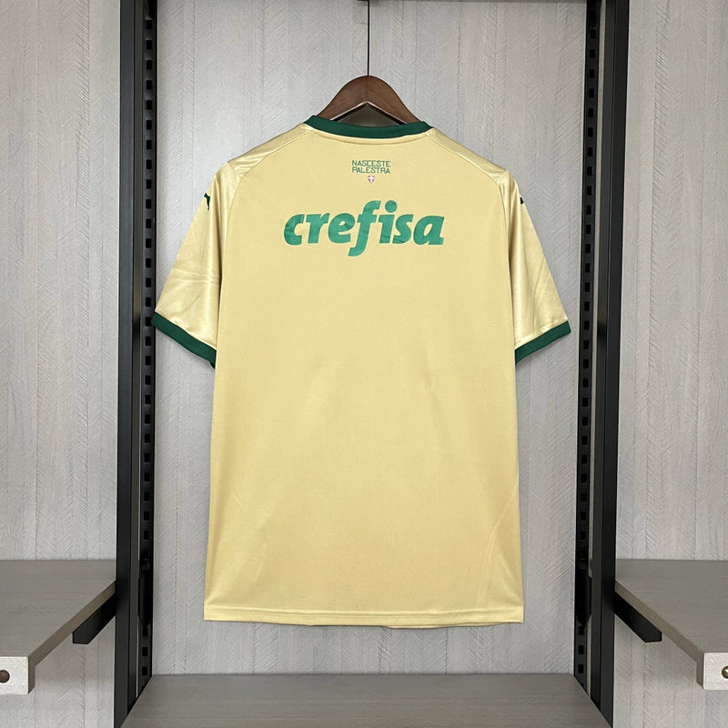 Camisa Palmeiras Third III 2024/25 Puma Torcedor Masculina dourada, modelo oficial do Verdão disponível na Wazemix, ideal para torcedores e colecionadores."