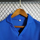 Camisa Brasil Away (2) 1957/58 Retrô Masculina azul clássica, modelo histórico da Seleção Brasileira disponível na Wazemix, ideal para colecionadores e torcedores apaixonados."