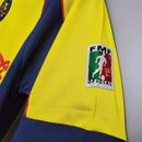 Camisa Club América Home I 2001/02 Nike Retrô Masculina Amarela, uniforme clássico anos 2000, futebol mexicano, coleção retrô das Águias"