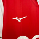 Camisa AS Mônaco Home I 2025/26 Torcedor Masculina Branca e Vermelha, design clássico diagonal, escudo aplicado, tecido leve e confortável, ideal para torcedores e colecionadores.”