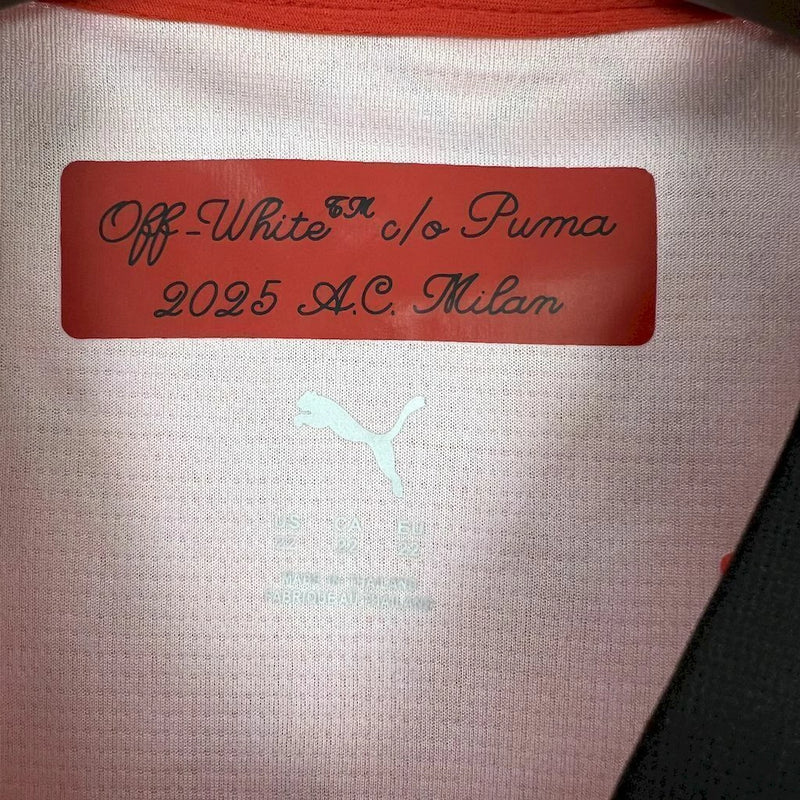 Detalhes do Kit Infantil Milan x Off White 2025/26 Puma – Conforto, qualidade Puma e design diferenciado para colecionadores