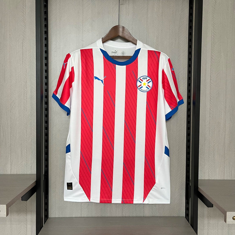 Camisa Paraguai I 2024/25 Torcedor Puma - Branca e Vermelha