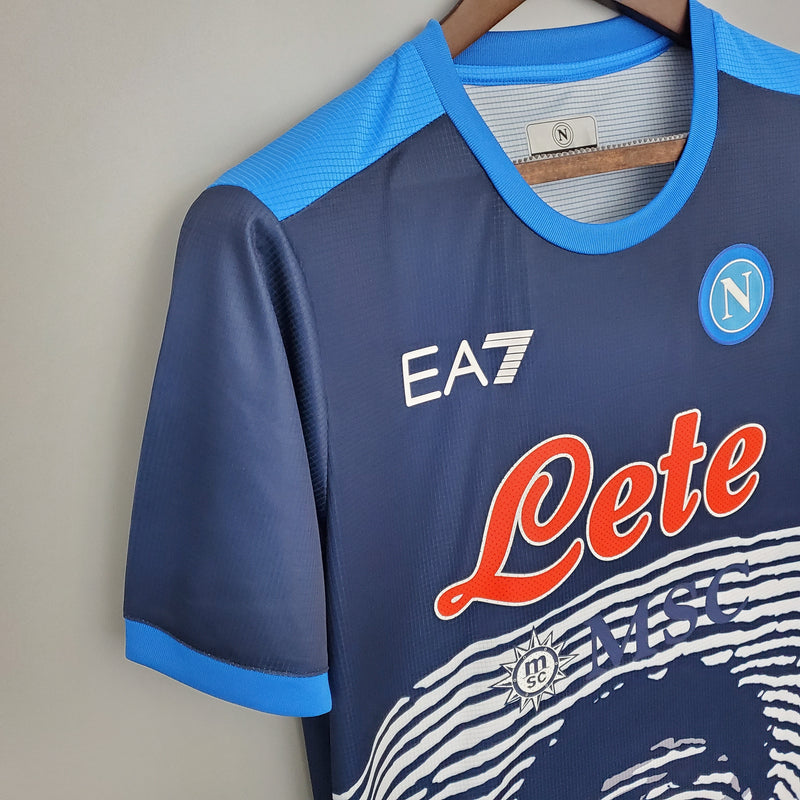 Camisa Napoli 2021/22 EA7 Edição Especial "Homenagem Ao Maradona" Torcedor Masculina