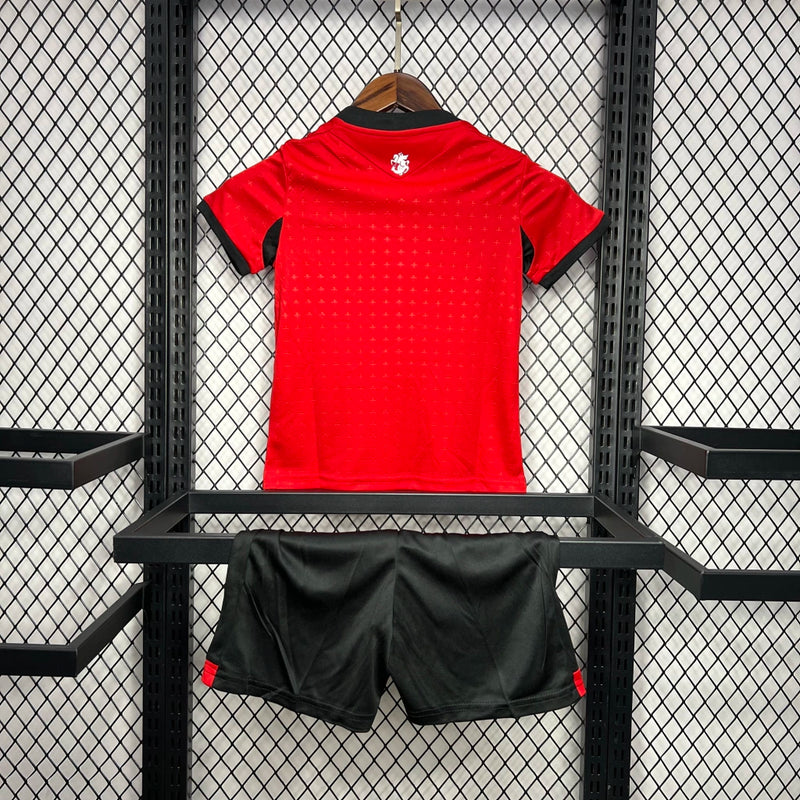 Kit Infantil Geórgia Third III 2024/25 - Uniforme completo com camisa e short, modelo alternativo da seleção da Geórgia para crianças, tecido leve e confortável - Wazemix