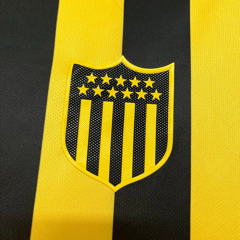 Camisa Peñarol Home I 2024/25 Torcedor Masculina Amarela e Preta, uniforme clássico, futebol uruguaio, escudo bordado, conforto, estilo e tradição para torcedores"