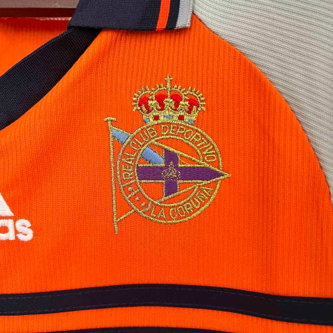 Camisa Deportivo La Coruna Third III 1998/99 Adidas Retrô Masculina - Laranja