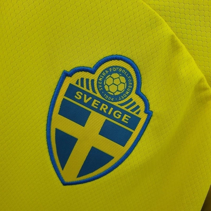 Camisa Suécia Home I 2020/21 Adidas masculina amarela com detalhes azuis, gola careca e tecido leve respirável para torcedores"