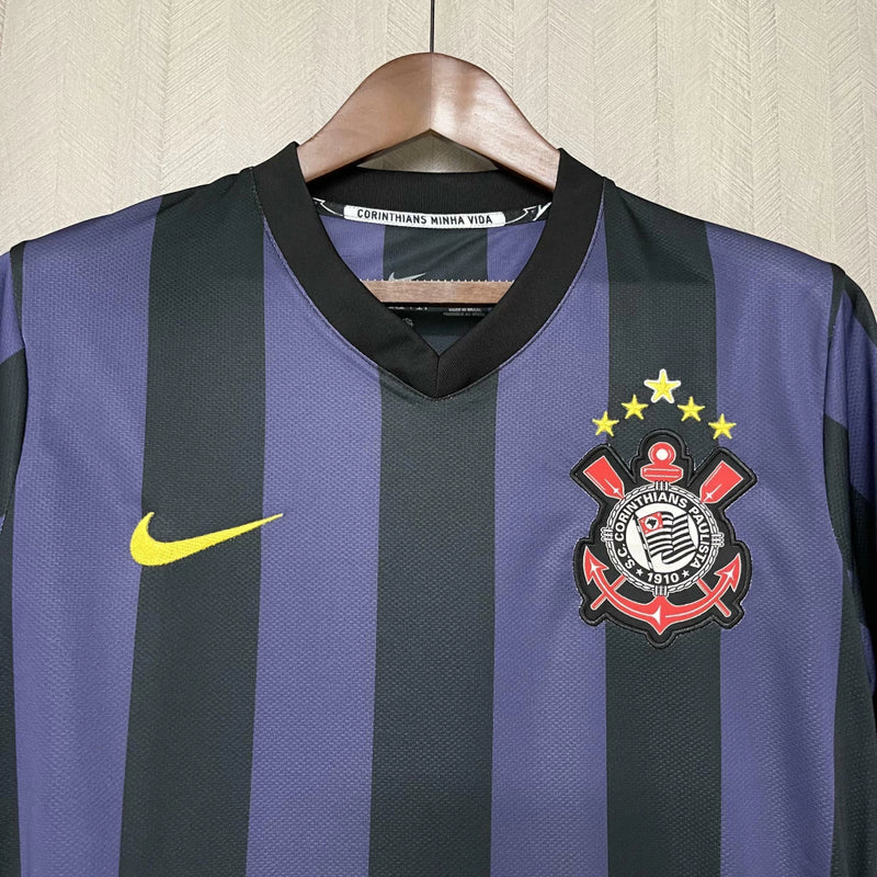 Camisa Corinthians Third III 2009/10 Nike Retrô Masculina preta clássica, modelo histórico do Timão disponível na Wazemix, ideal para torcedores e colecionadores."
