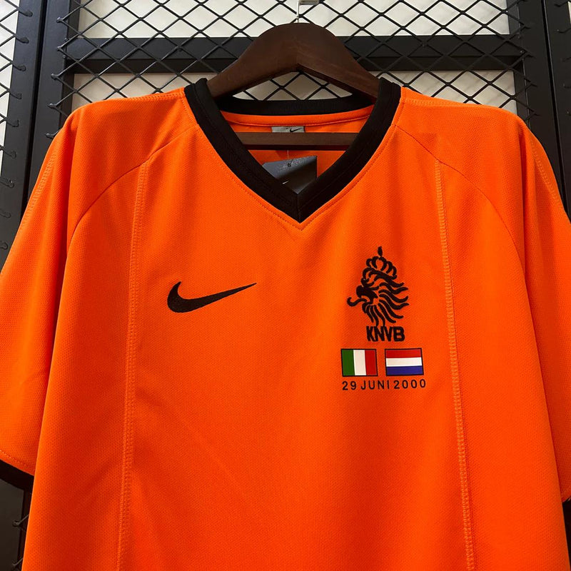 Camisa Holanda Retrô Home 2000 Torcedor Masculina - laranja