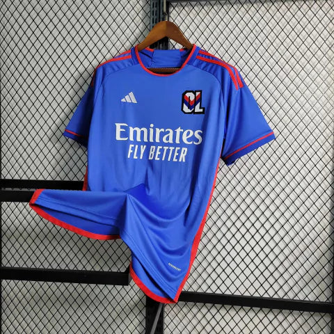 Camisa Olympique Lyon Away II 2023/24 Adidas Torcedor Masculina - Azul