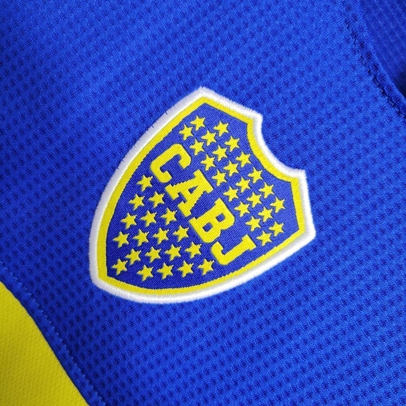"Camisa Boca Juniors Edição Centenário 2005 Nike Retrô Masculina azul e amarela com escudo bordado e design clássico histórico"


