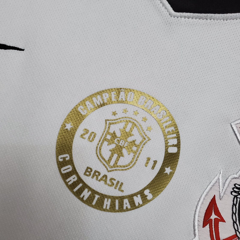 Camisa Nike Corinthians 2012 branca com patch do brasileirão masculina torcedor