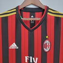 Camisa AC Milan Home I 2013/14 Adidas Retrô Masculina - Vermelha e Preta