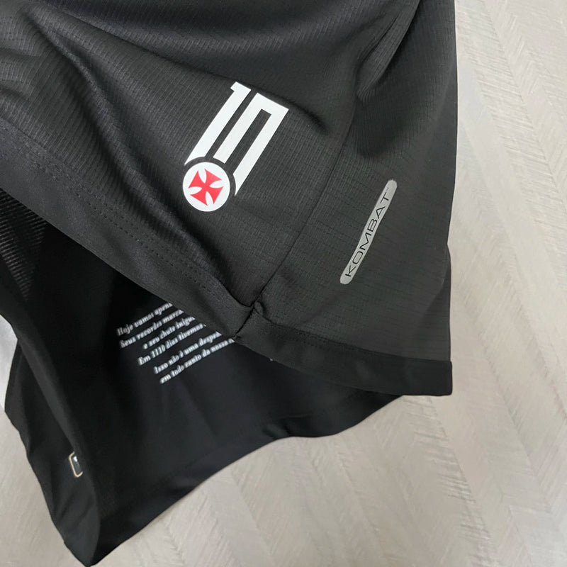 Camisa Vasco Home 2024/25 Torcedora Feminina Adidas oficial preta e branca com faixa transversal e escudo bordado