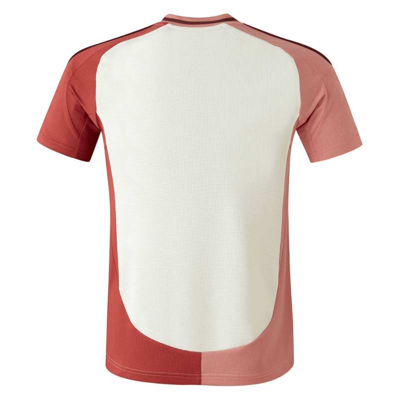 Camisa Olympique de Lyon Third III 2024/25 Nike Torcedor Masculina na cor bege, com escudo do clube bordado no peito esquerdo, logo da Nike no lado direito, gola careca e design moderno em tecido tecnológico Dri-FIT.