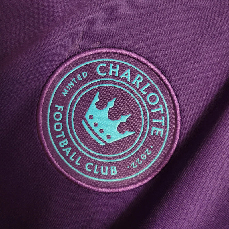Camisa Charlotte FC Away II 2023/24 Adidas Torcedor Masculina Roxa, uniforme MLS, escudo bordado, tecnologia AEROREADY, Waze Mix"