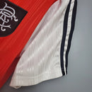 “Camisa Rangers FC Away II 1995/96 Adidas Retrô Masculina Branca, uniforme retrô histórico do Rangers, design vintage com detalhes azul e vermelho para torcedores apaixonados.”