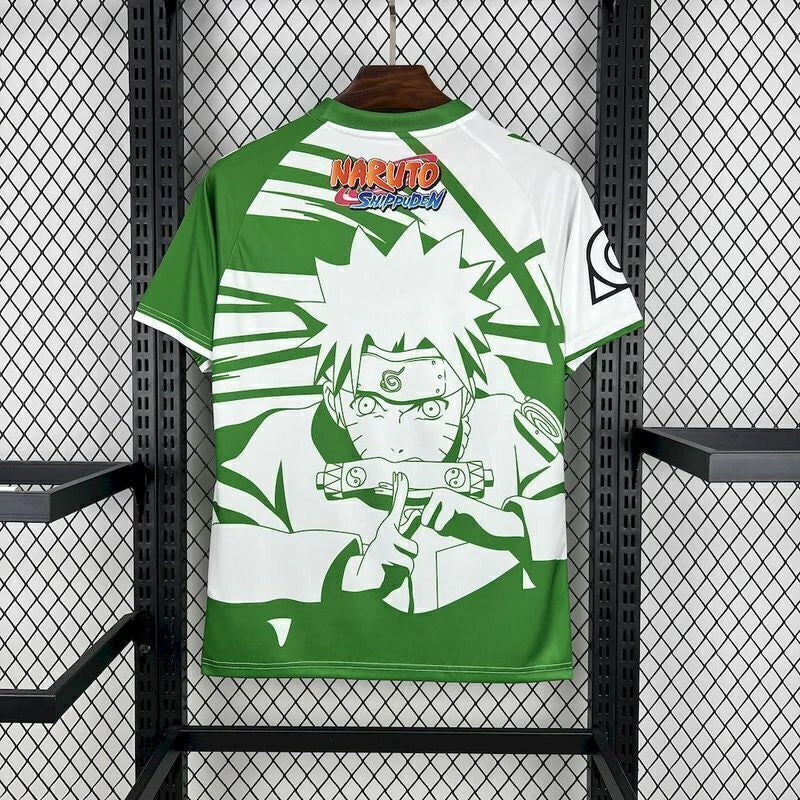 Camisa Real Betis 2025/26 Edição Naruto Torcedor Masculina verde e branco frente completa