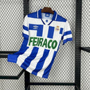 Camisa Deportivo La Coruna Home I 1994/95 Umbro Retrô Masculina - Branca e Azul
